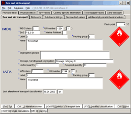 Screen shot - IMDG and IATA